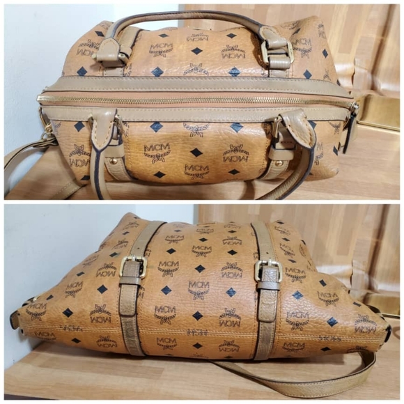 Authentic MCM Cognac Visetos 2way Shoulder Bag - Picture 7 of 11